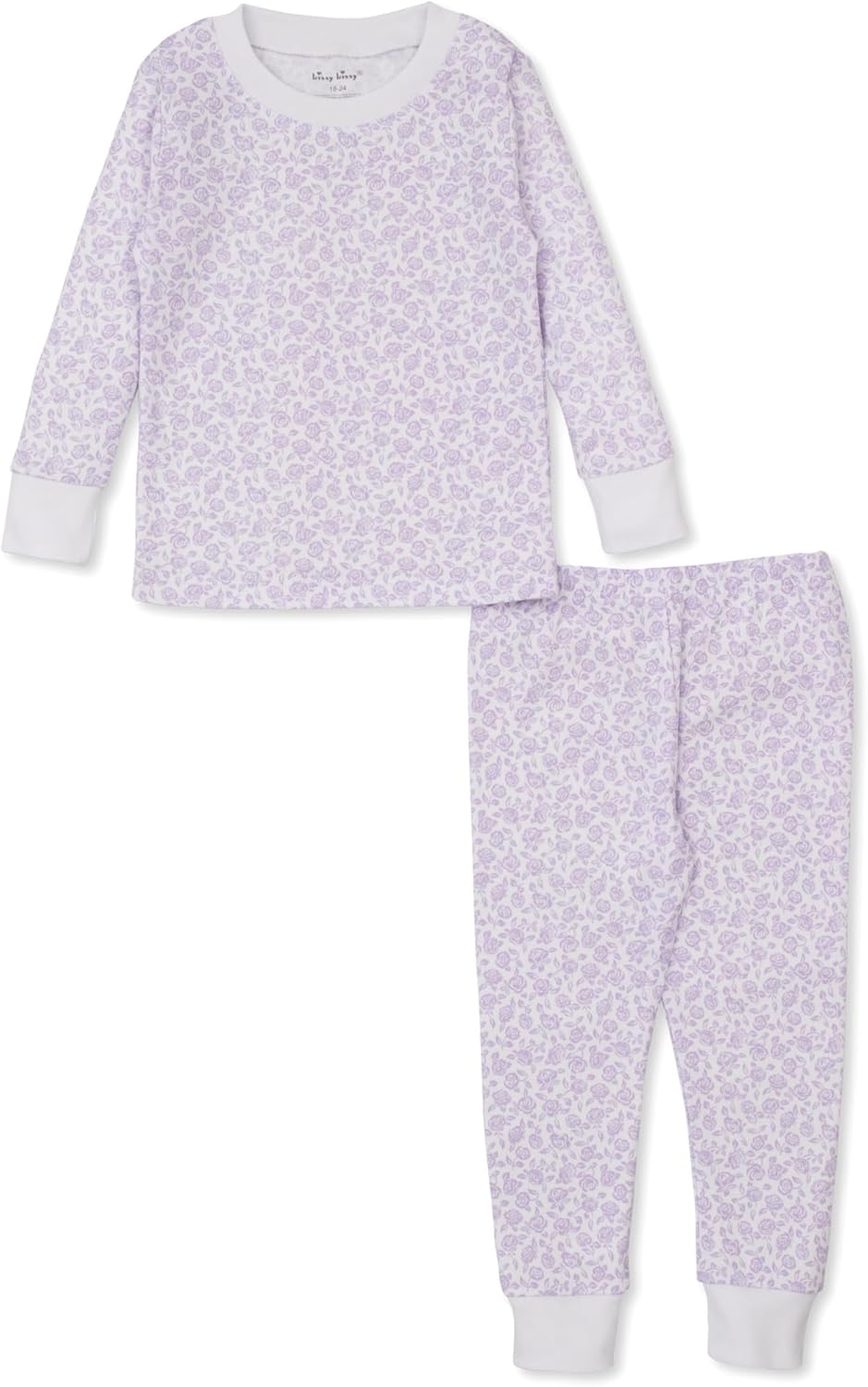 Kissy Kissy Baby Girls Infant Summer Garden Lilac Print Long Pajamas Set