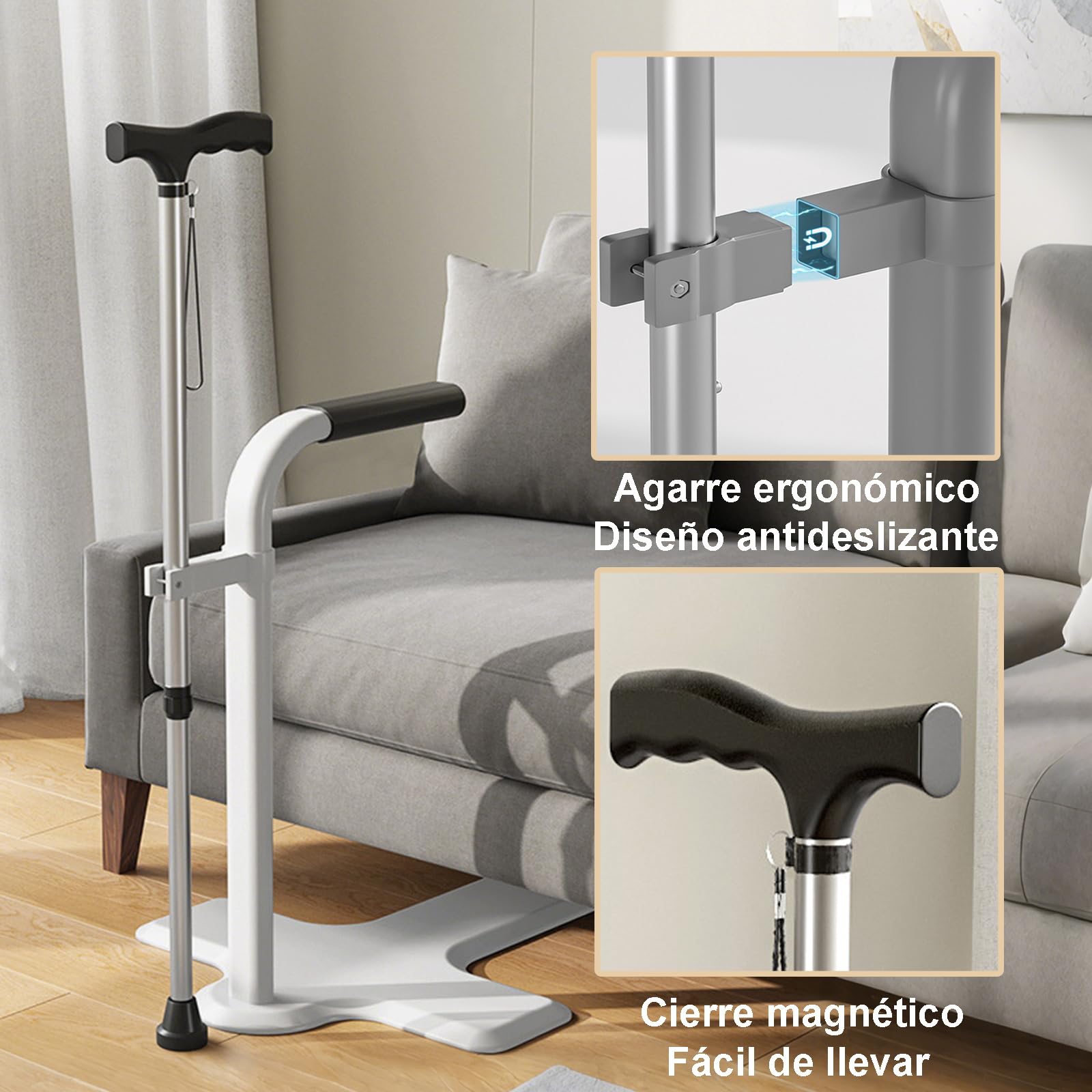 Soporte para sofá, ayuda para levantarse de la silla, con muletas de altura ajustable, ayuda para levantarse de sofá, ayuda de elevación, adecuado para personas mayores, embarazadas y discapacitados