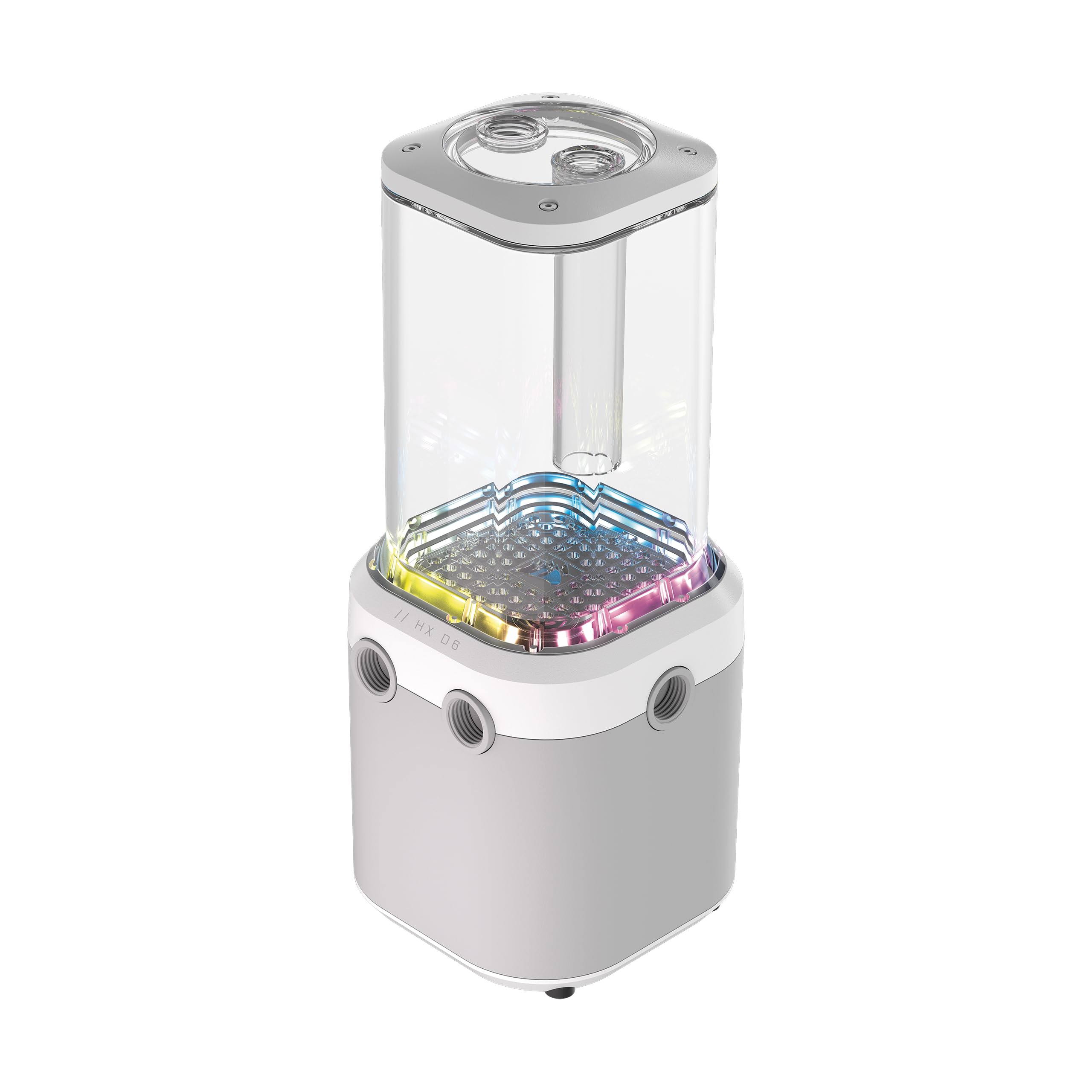 CORSAIR iCUE LINK XD6 RGB Elite Pumpen-/Behältereinheit – FlowDrive Max-Pumpe, Integrierter Temperatursensor, 22 Adressierbare RGB-LEDs – Weiß