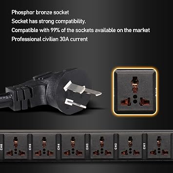 Annadue Power Sequencer Conditioner, 10 Outlet Power Sequencer with Digital Voltage Display Independent Switch for Stage Amplifier Studio (UK Plug)