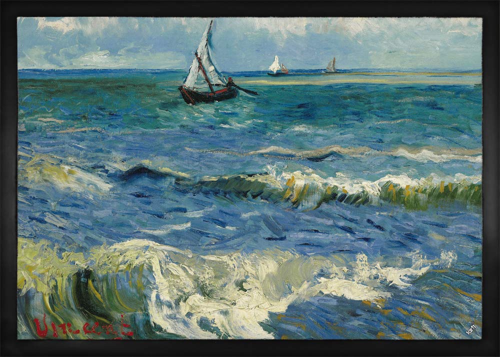 1art1 Van Gogh Fußmatte "Das Meer Bei Saintes-Maries-de-la-Mer" - Türmatte 60x40 Cm, Rutschfest, Waschbar