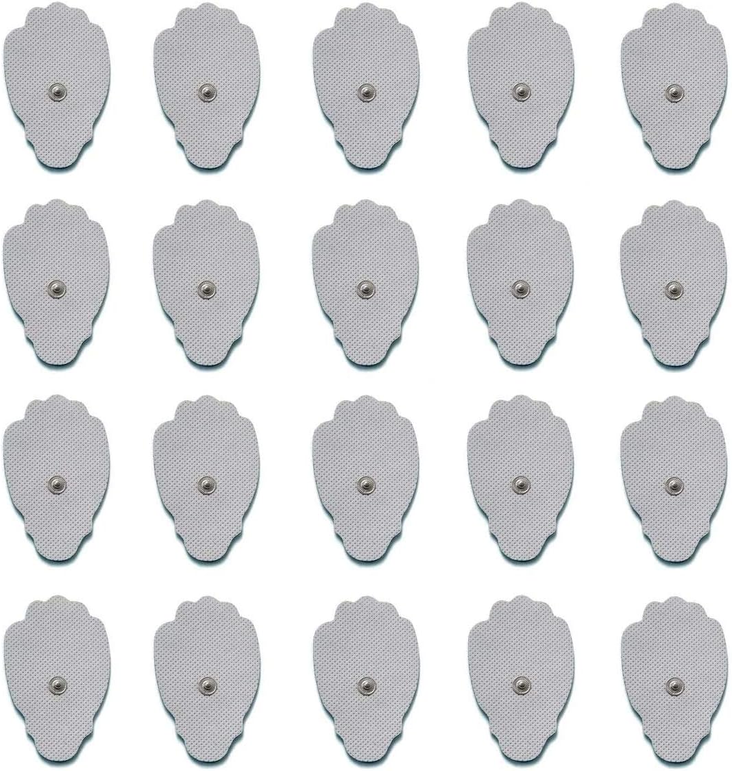 TENS/EMS Unit 20 Snap Tens Unit Electrode Pads Large Premium Replacement Tens Electrodes Reusable up to 30 Times per Electrode Med X Tens