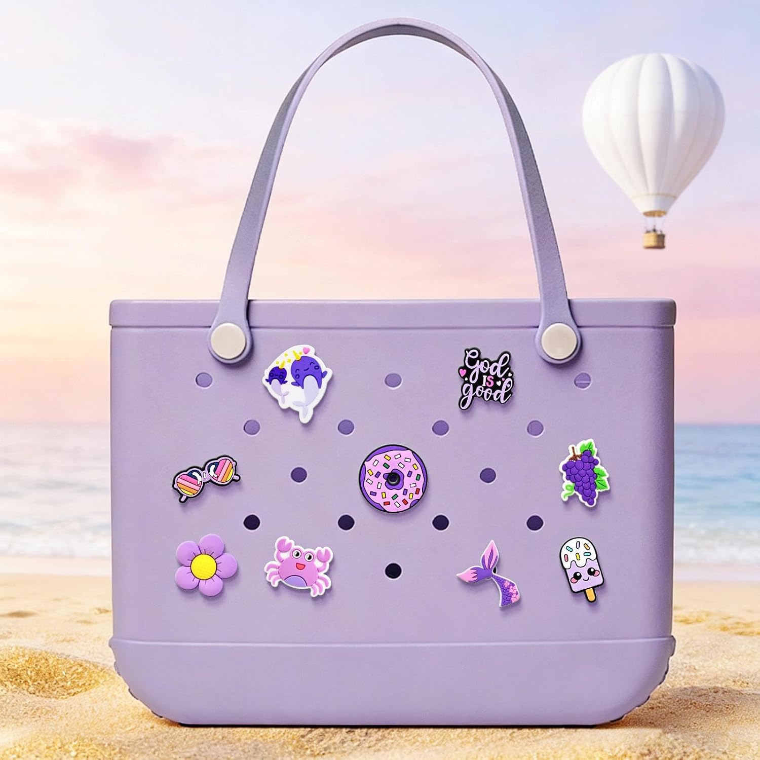 Gibleitz Bogg Bag Charms, 50/100pcs Colorful Charms for Tote Beach Bags Mixed Lot Cute Decorative Bogg Bag Accessories,Summer Gifts