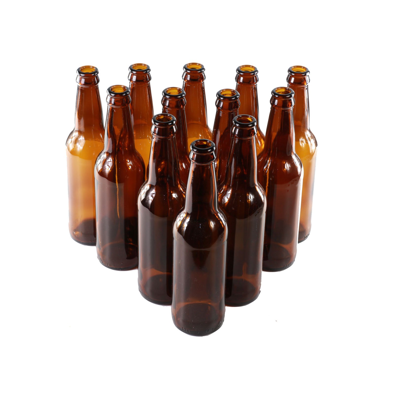 Confezione da 12 Bottiglie di Birra in Vetro con 12 Tappi Dorati, Marrone, 330 ml