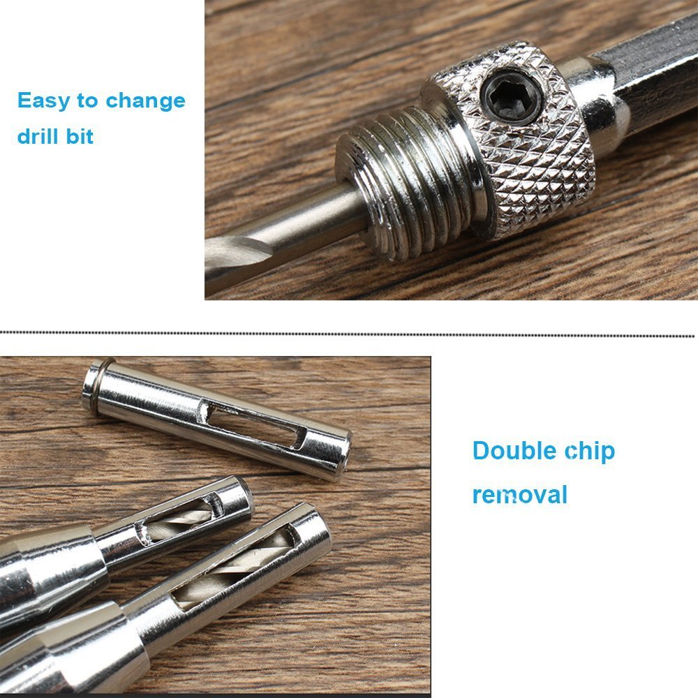 Door Hinge Drill Bit Set - Center Hole Puncher -5 Door Hinge Drill Bit Set - Center Hole Puncher -5