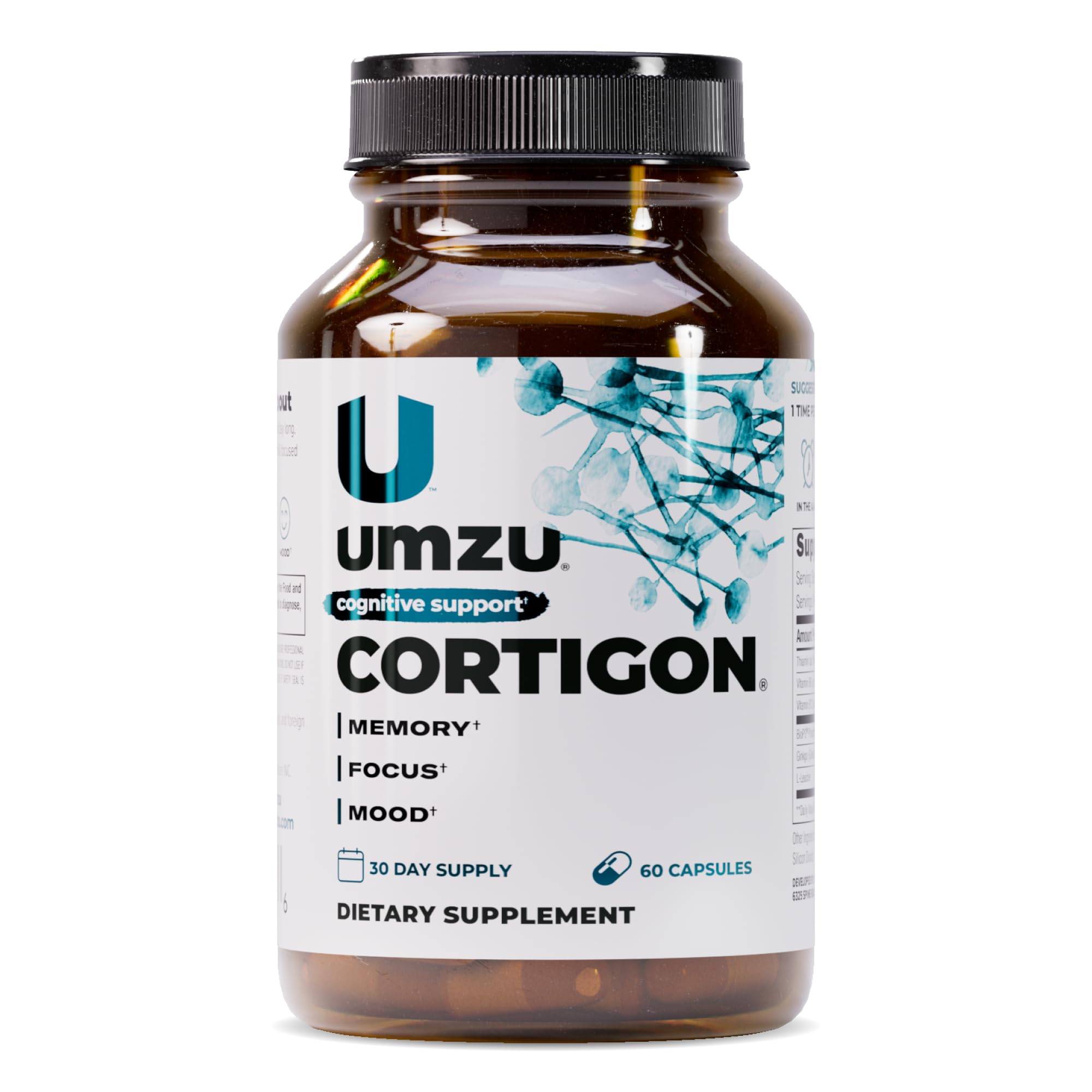 UMZU Cortigon Cortisol Support Supplement, 30 Day Supply – Natural Formula with Ginkgo Biloba, Phosphatidylserine, Vitamin B12 & B6 – Supports Healthy Stress Management, Mood, Focus & Cognitive Health