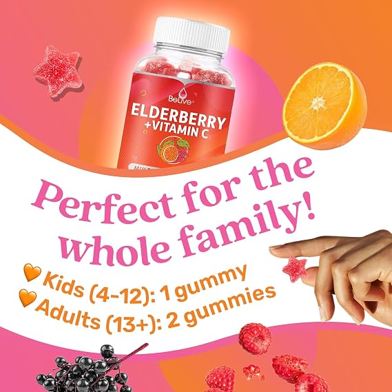 BeLive Elderberry Vitamin C + Turmeric Bundle for Immune Support, Mobility Support, Healthy Bones & Teeth