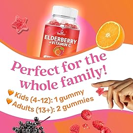 BeLive Elderberry Gummies with Vitamin C - Double Strength Elderberries Extract - Zinc, Multivitamins, B-Complex - for Immune Support Vitamins, Raspberry Flavor (250 Ct - 5 Packs)