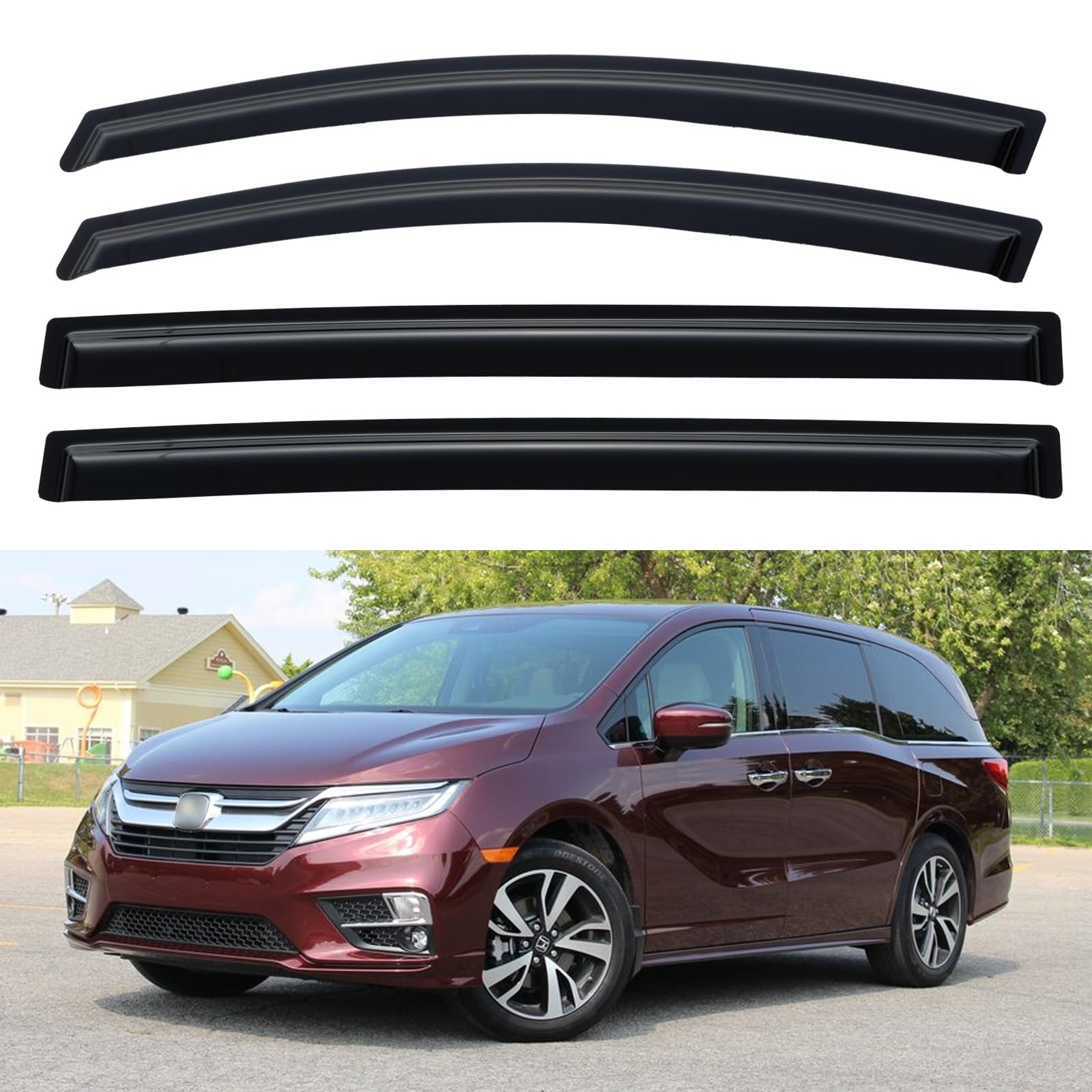 Window Visors Rain Guards for 2018-2026 Honda Odyssey | Out-Channel Window Vent Wind Deflectors Visors Shades Protectors for 18 19 20 21 22 23 24 25 26 Honda Odyssey
