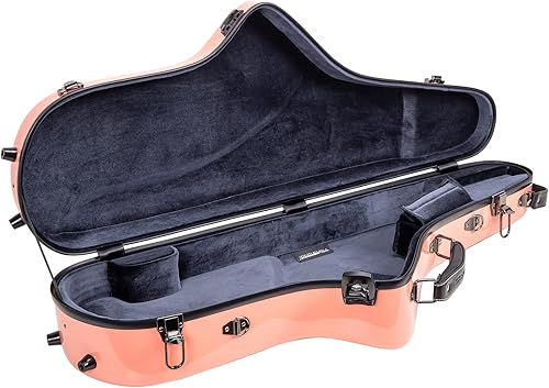 Miniatura 81 de Crossrock Funda recta para saxofón soprano de grado profesional, color azul zafiro, bloqueo TSA, protección Elite, correas desmontables