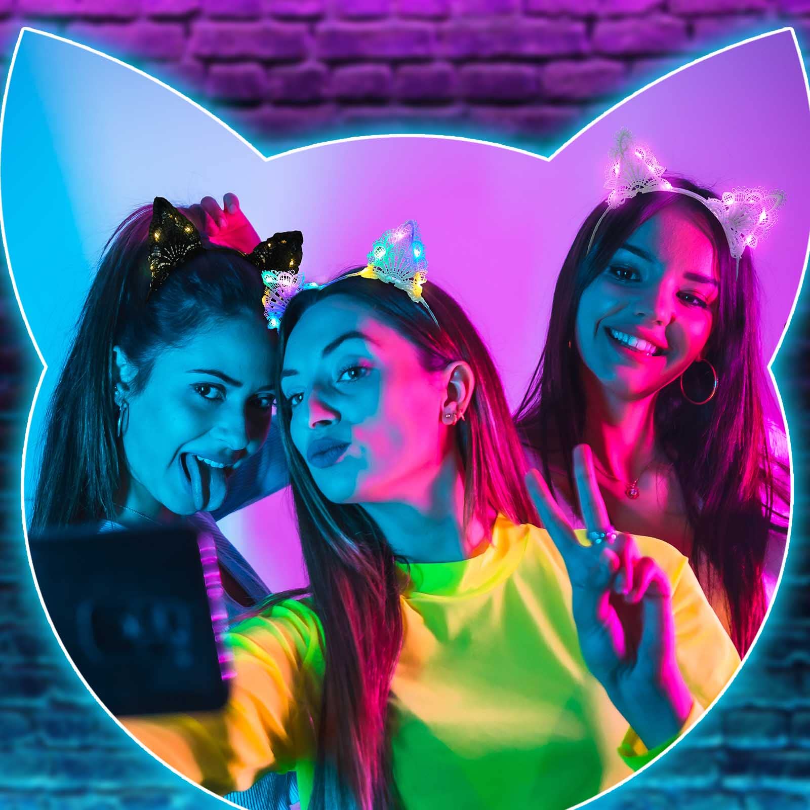 Amazon.com : Juexica 4 Pcs Christmas Light up Cat Ears  display picture 1