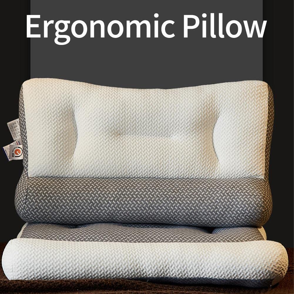 Almohada para la apnea del sueño y el dolor de cuello, almohada ergonómica de espuma viscoelástica para dormir de lado o de espalda, apoyo cervical para sueño profundo, alivio del dolor de hombro