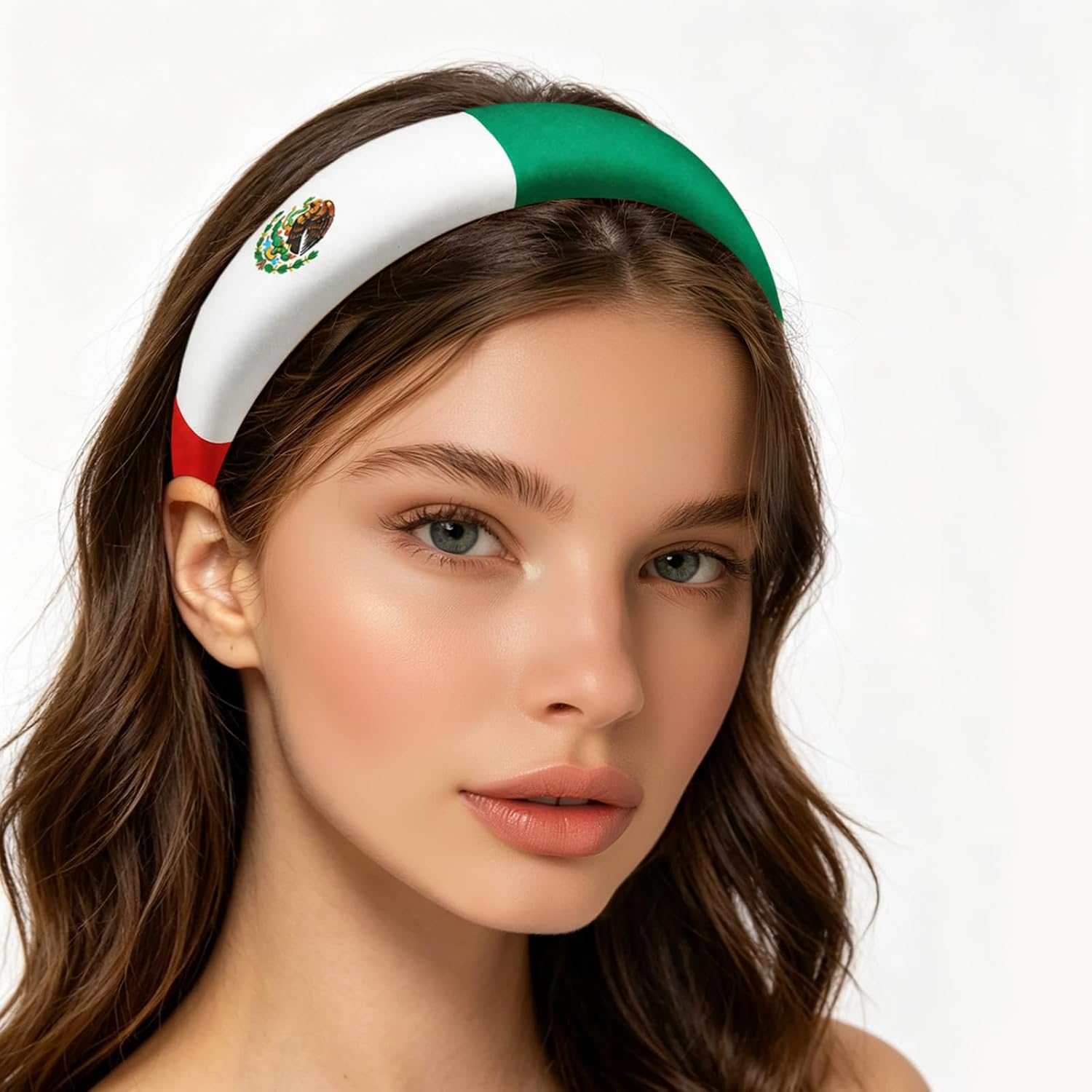 Mexico Flag Hair Ties Headbands for Women 4-Piece Hair Accessory Set Hair Clips Longtail Bow Scrunchie