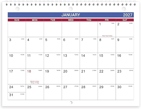 2027 Calendar - 2027 Wall Calendar, JAN. 2027 - DEC. 2027