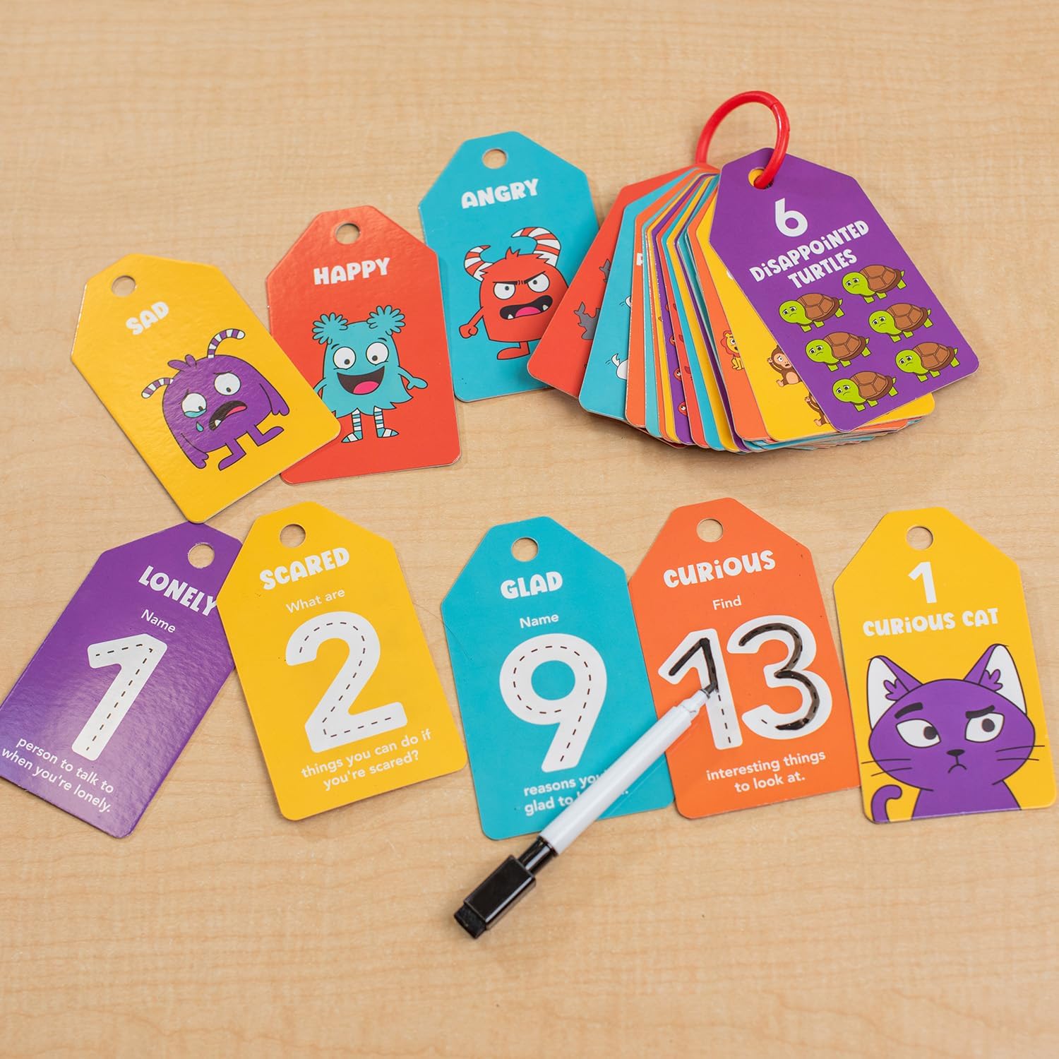 Open The Joy Feel Better & Early Learning Flash Card Bundle for Kids – Get Well Soon Activity Bag with 25+ Fun Crafts & Games + Dry Erase 123 Numbers & Emotions Cards – SEL, Counting & Tracing – Ages