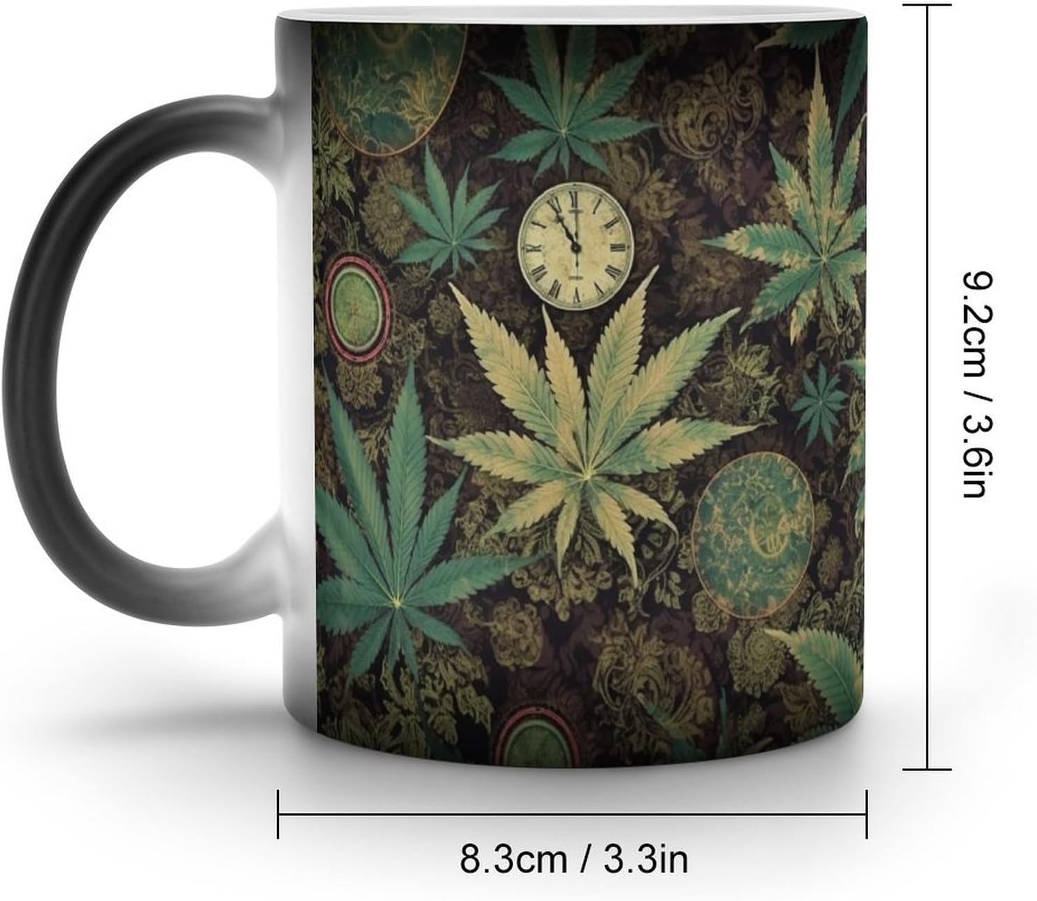 Color Changing Mug A Puff In Time Weed Marijuana Printed Ceramic Coffee Mug Heat Changing Sensitive Mug Magic Heat Changing Coffee Mug Novelty Coffee Mugs