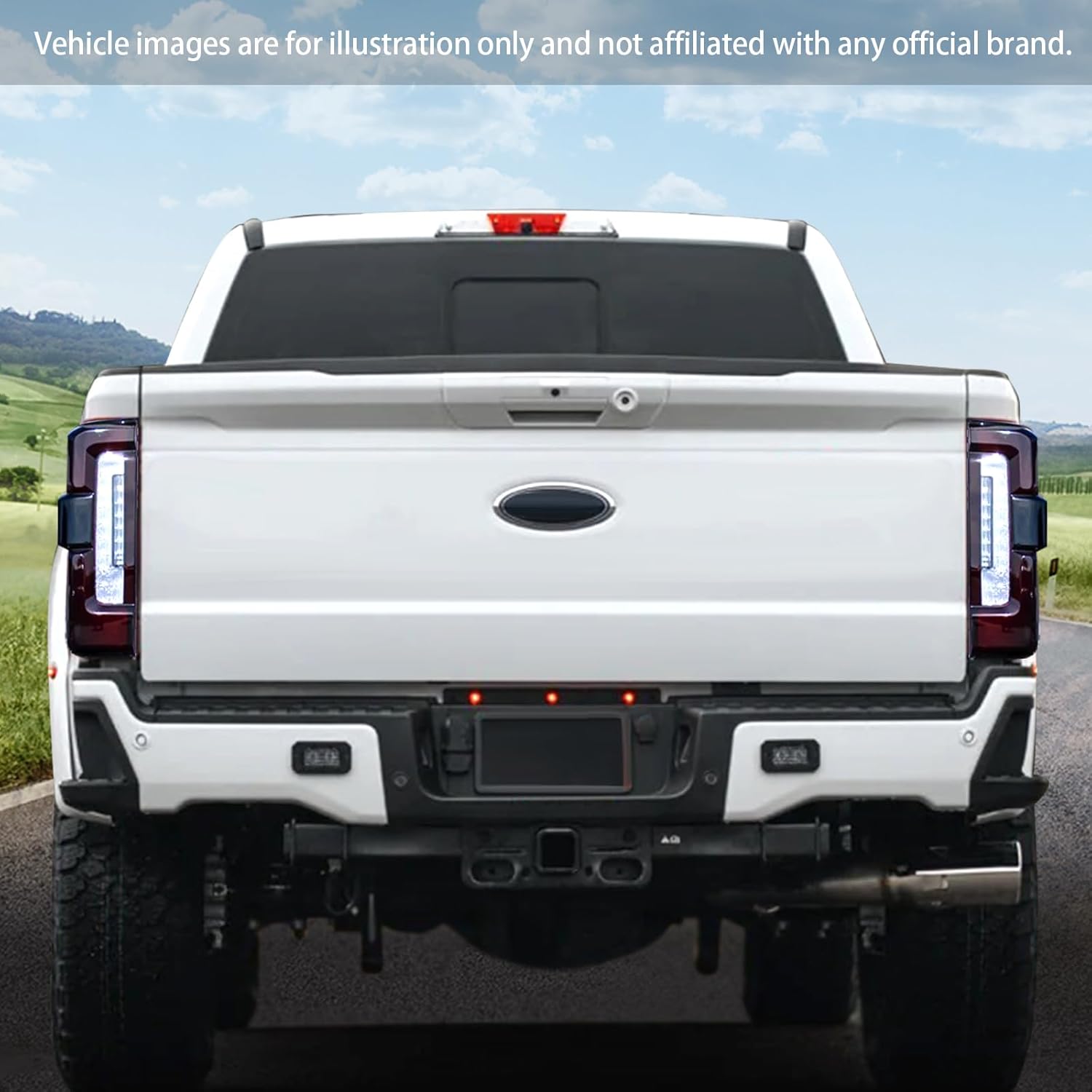 Rear Taillight Lamp Guards fit for Ford F250/F350/F450/F550 2021+ Smoked Black Tail Brake Lamp Cover Exterior Accessories