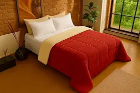 Edredom Sherpa Cobertor Coberdrom Casal Queen Pele Carneiro Cor:Vermelho