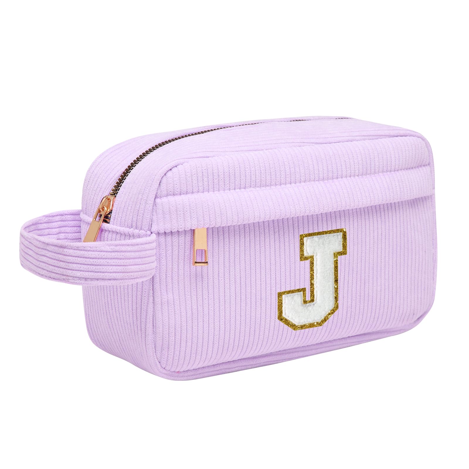 Neceser Maquillaje Mujer Personalizado Inicial, Bolsa de Cosméticos de Viaje, Gran Capacidad Neceser de Maquillaje de Pana, Regalo Cumpleaños Navidad para Mujeres Novias Mejores Amigas, Rosa L — view 61