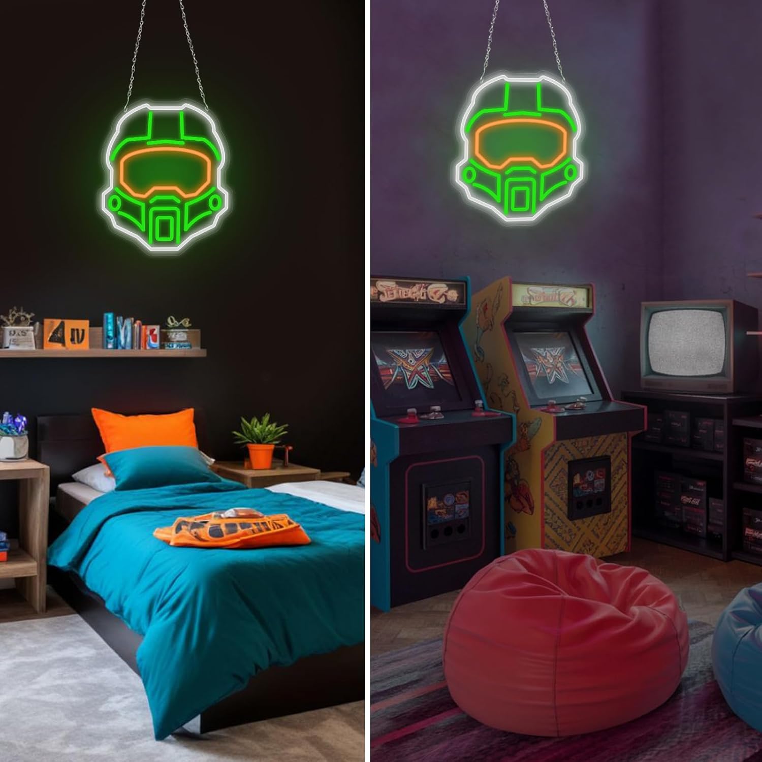 Chief Game Led Lamp Neon Sign Room Decor.Boys Game Gifts Merch Party Supplies for Sign Wall Art Decoration Acrylic USB Powered Unique Night Light Living Kids Room Shop Bar