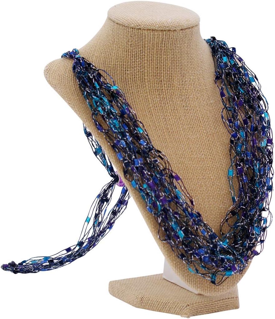 Gift Idea Dazzle Crochetlaces Adjustable LIGHTWEIGHT Crochet Necklace Scarf- Jewelry Art
