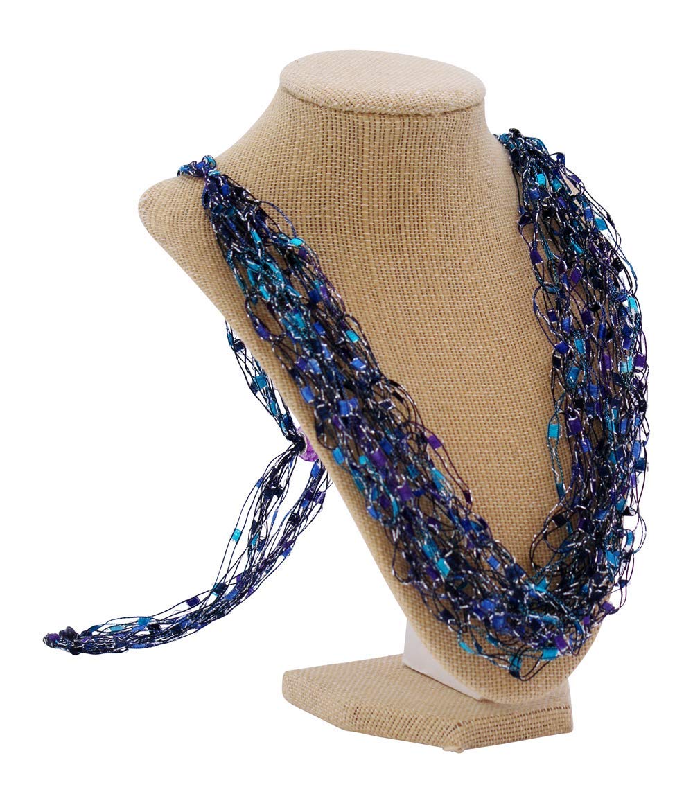 Gift Idea Dazzle Crochetlaces Adjustable LIGHTWEIGHT Crochet Necklace Scarf- Jewelry Art