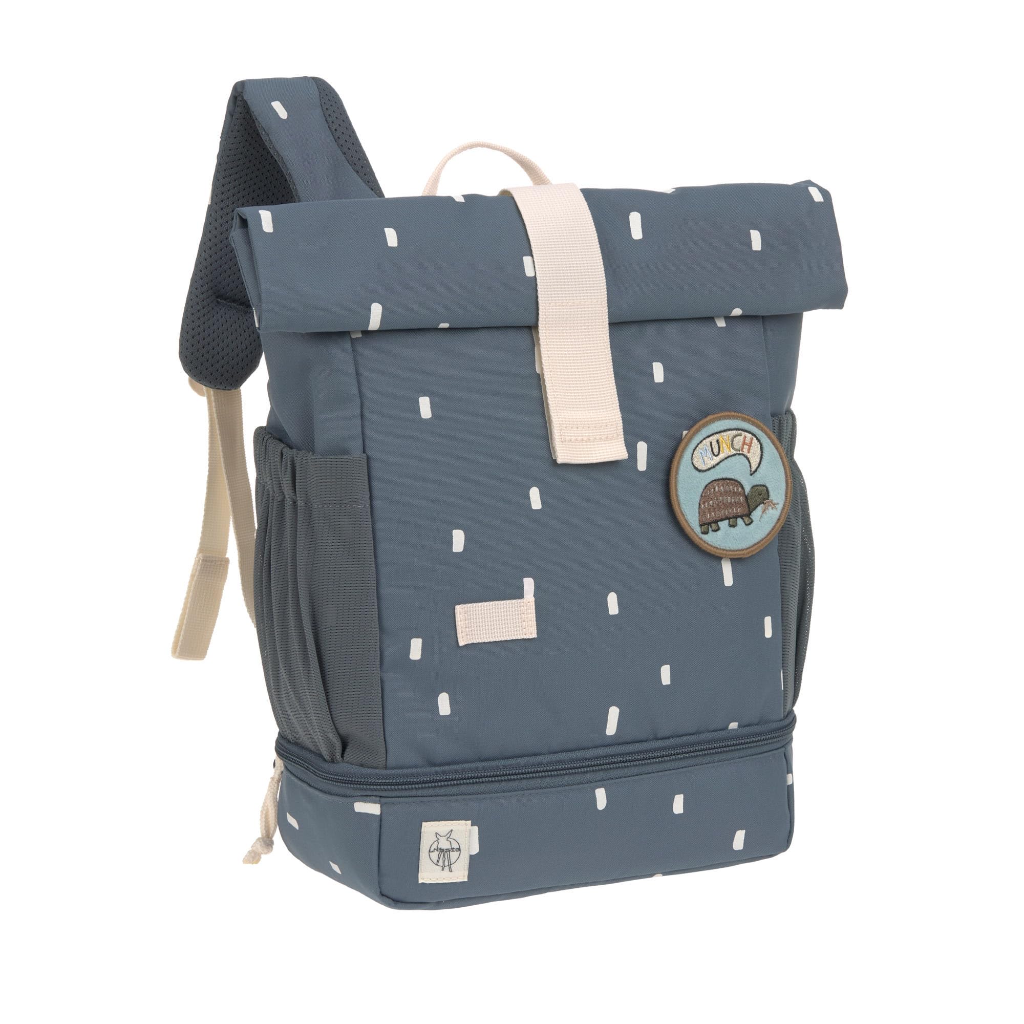 LÄSSIG Kindergartenrucksack Rolltop | Happy Prints Dunkelblau
