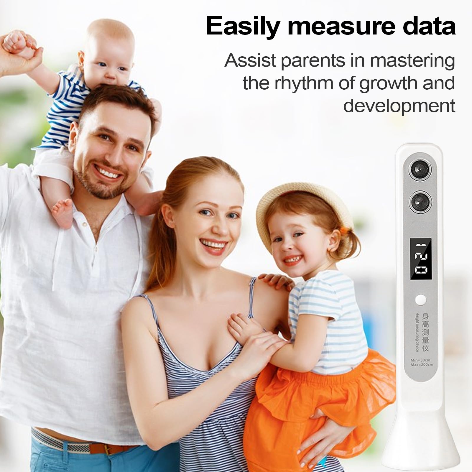 Medición De Altura - Medidor Multiusos para Niños - Medidor Digital Inteligente Portátil Ultrasónico para Seguimiento De Crecimiento En Hogar Y Viajes con Monitoreo Rápido