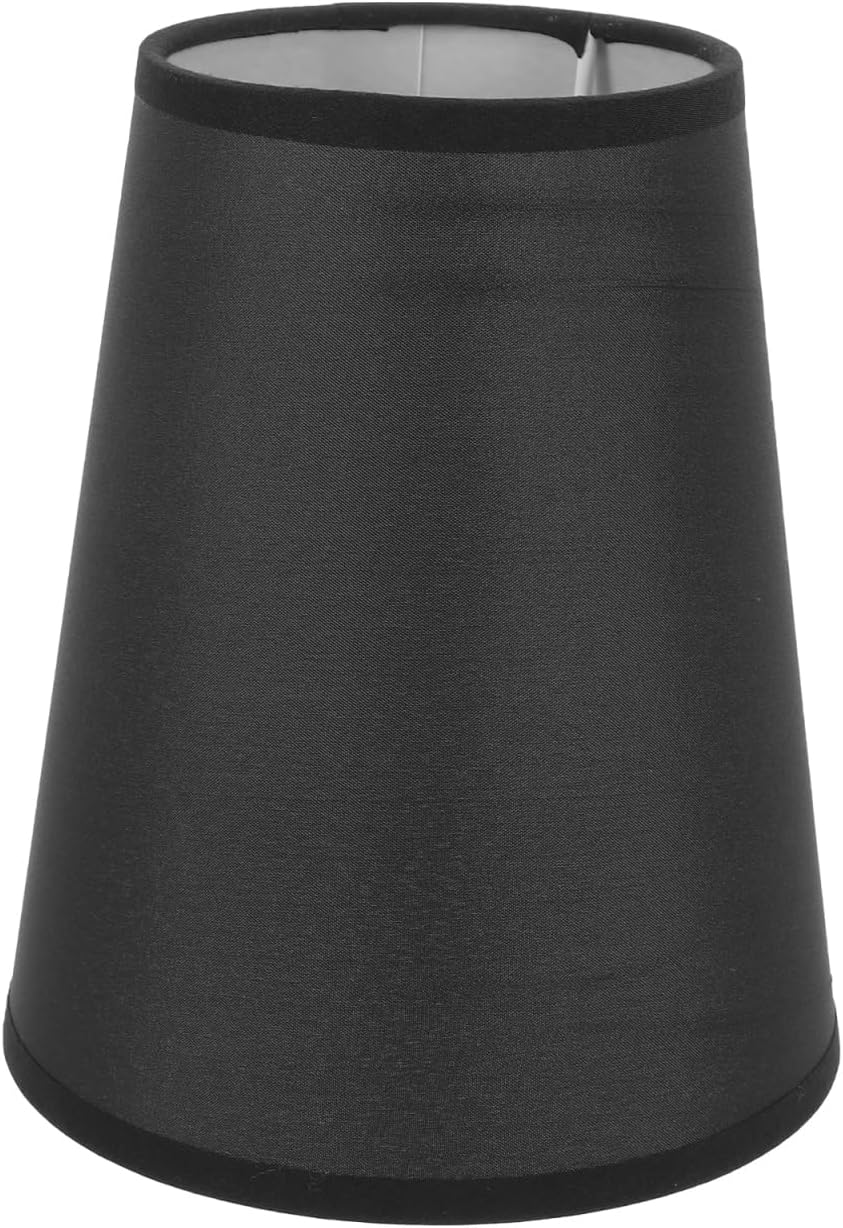 7 Inch Black Barrel Lamp Shade - Stylish Cloth Chandelier Shade for Small Table and Desk Lamps - Elegant Minimalist Design for Home Decor and Lighting Upgrade