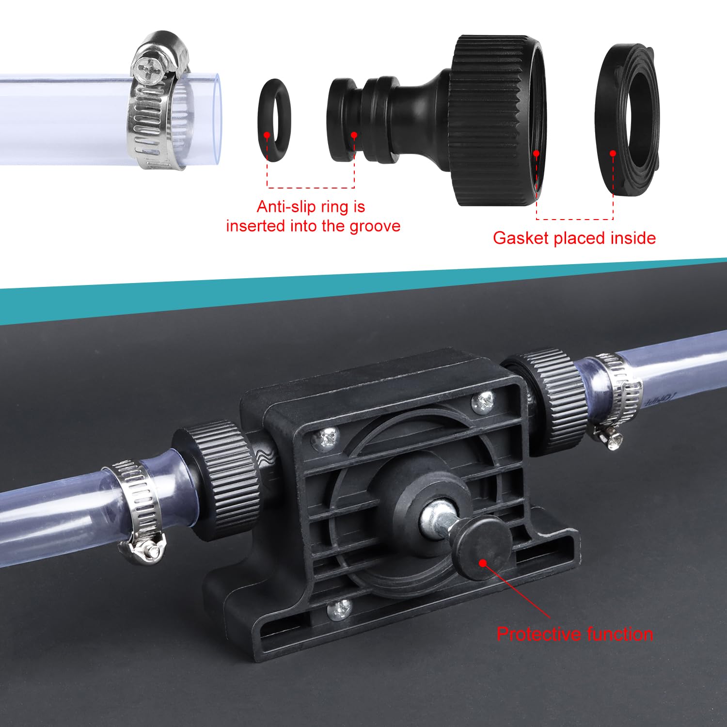 Bomba de Taladro Eléctrica de Perforación Mini Taladros para Bomba Portátil Autocebantes con Tubo Manguera Transparente 2M para Bombear y Bombear Agua