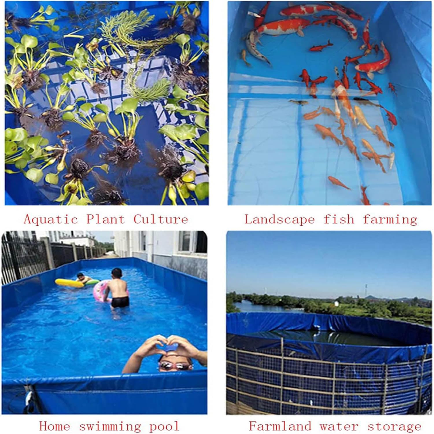 Laghetto pieghevole in tela di PVC con valvola di scarico, habitat acquatico portatile per pesci, koi e altri animali acquatici, facile da installare, resistente e leggero