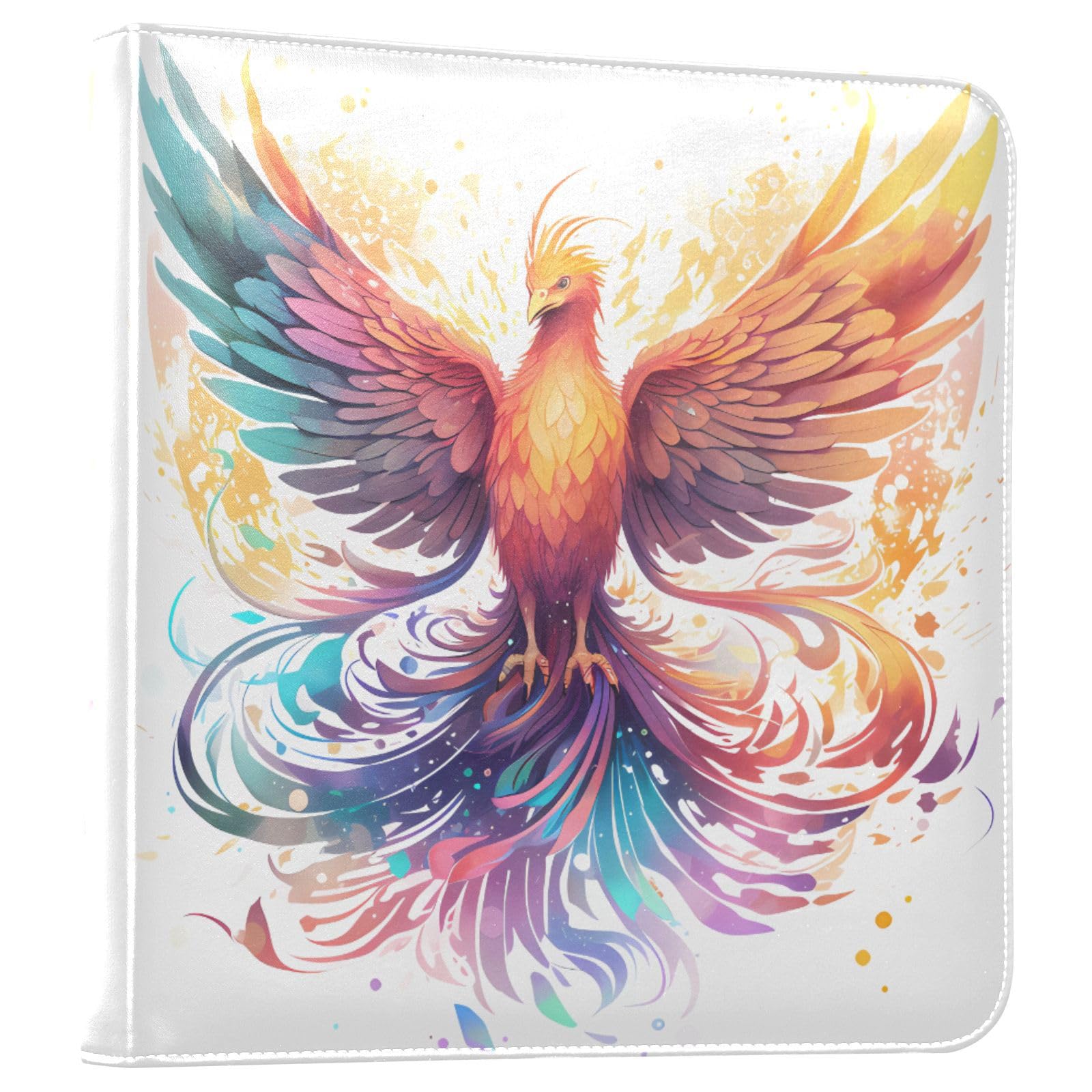 JIPONI Phoenix Flying Large Photo Album, DIY Leather Cover Scrapbook Albums for 4x6 5x7 6x8 Pictures, Self Adhesive Memory Book for Wedding, Baby, Family