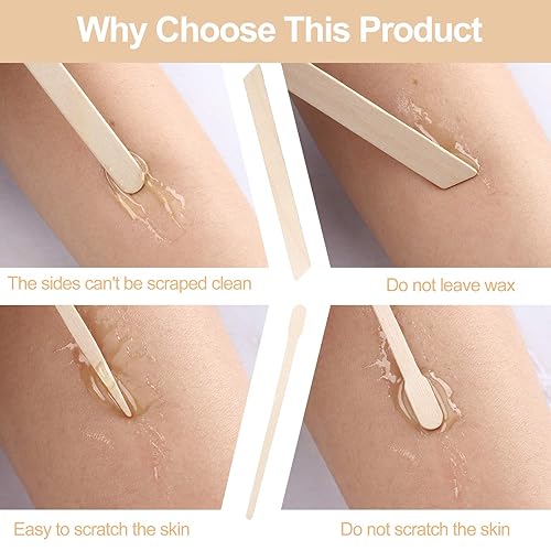 Miniatura 3 de 400 varillas aplicadoras de cera, espátulas de madera, incluye 200 aplicadores de cera pequeños de borde y 200 varillas aplicadoras de cera pequeñas