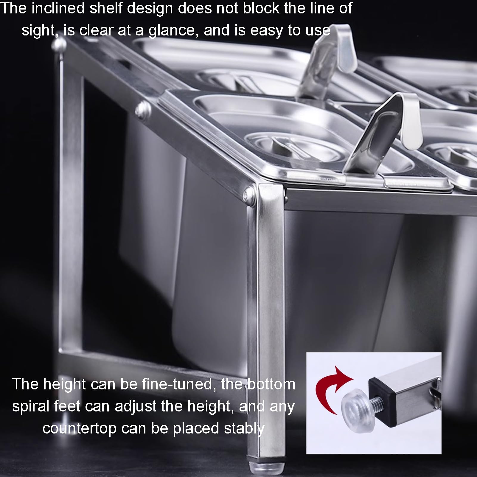 Étagère à épices extensible, étagère à condiments en acier inoxydable pour buffets de cuisine et comptoirs, distributeur de nourriture pour assaisonnement et ingrédients