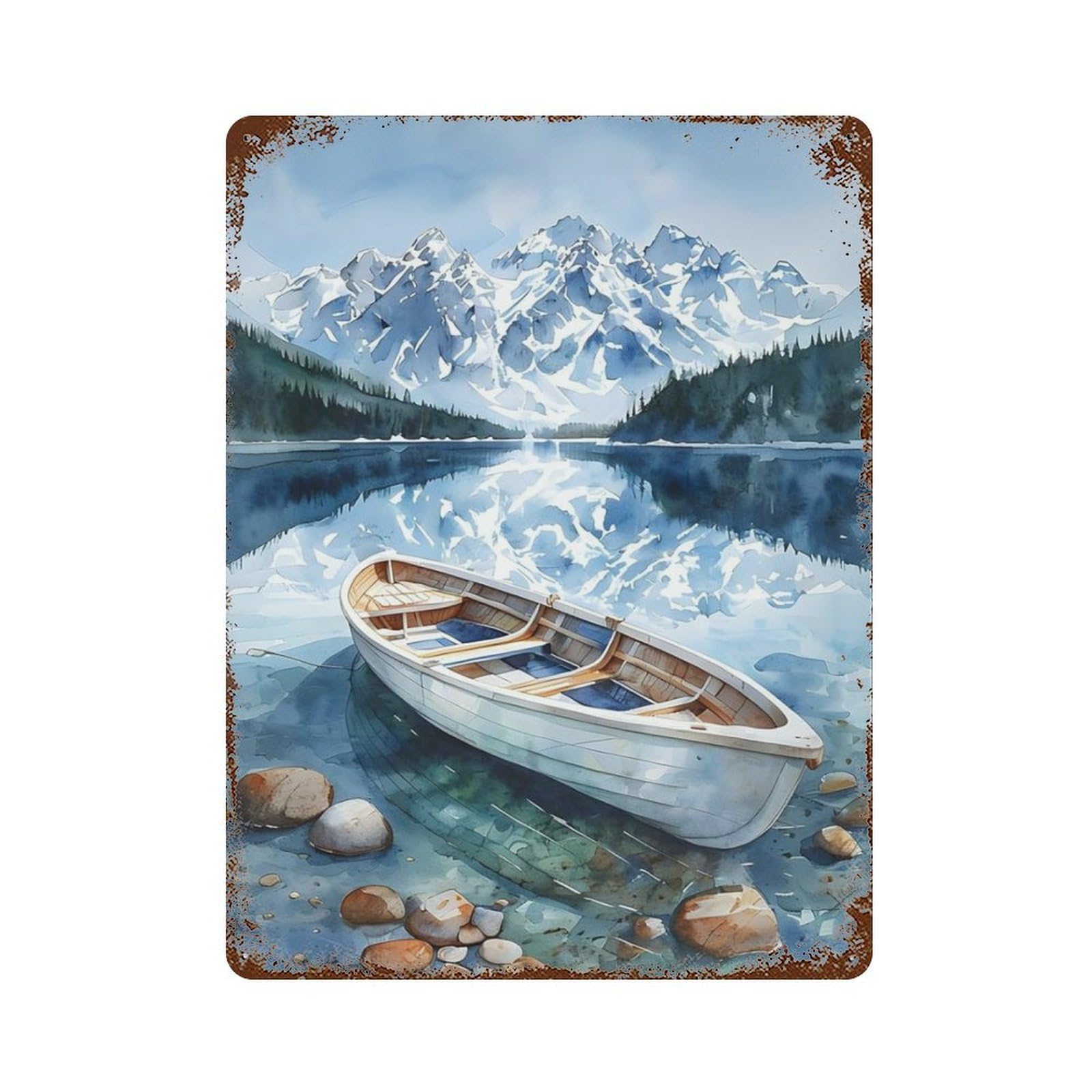 xiaoxiaoshen Cityscape Jackson Lake Wall Decor Art Metal Tin Poster Modern Home Decor Art Home Bar Shop Decorations Vintage Sign 40x30cm