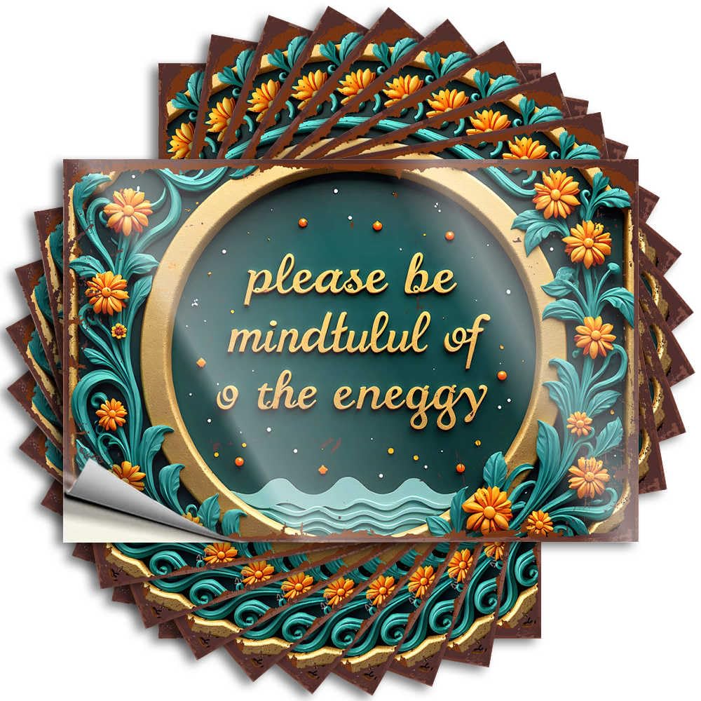 Cute, Decals Bottle Mindful of Energy: A Decorative Reminder | Travel Lake Life Decor(8X12CM)
