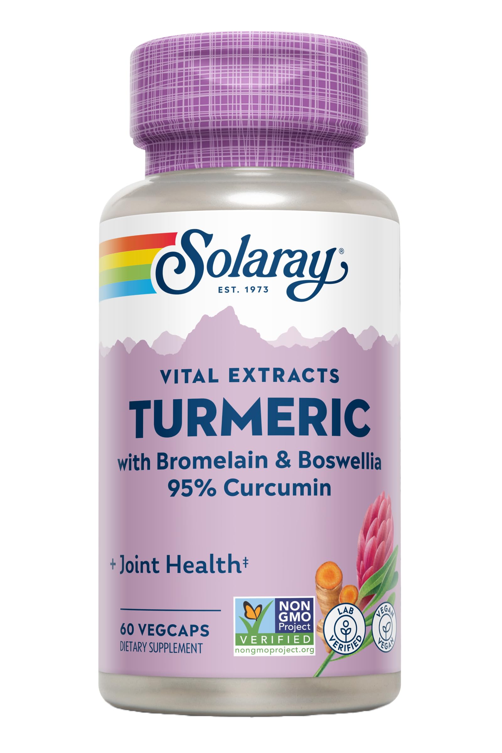 Solaray Turmeric (Bromelain & Boswelia) / 60 Vegcaps/Apto para vegano
