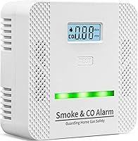 Securityelite 2-in-1 Smoke & CO Detector - Battery Powered Fire Carbon Monoxide Alarm with LCD Display, 85dB Siren for Home, RV, Kitchen