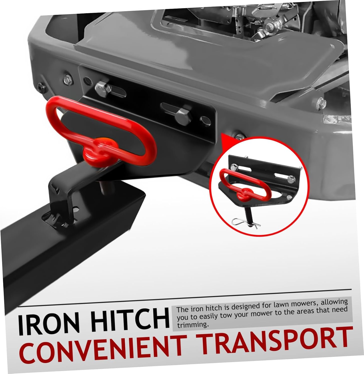 VOSAREA Trailer Hitch for Lawn Mowers High Load Capacity Iron Tow Hitch for Mower Easy Installation Lawn Mower Trailer Hitch Compatible with Various Towing Needs