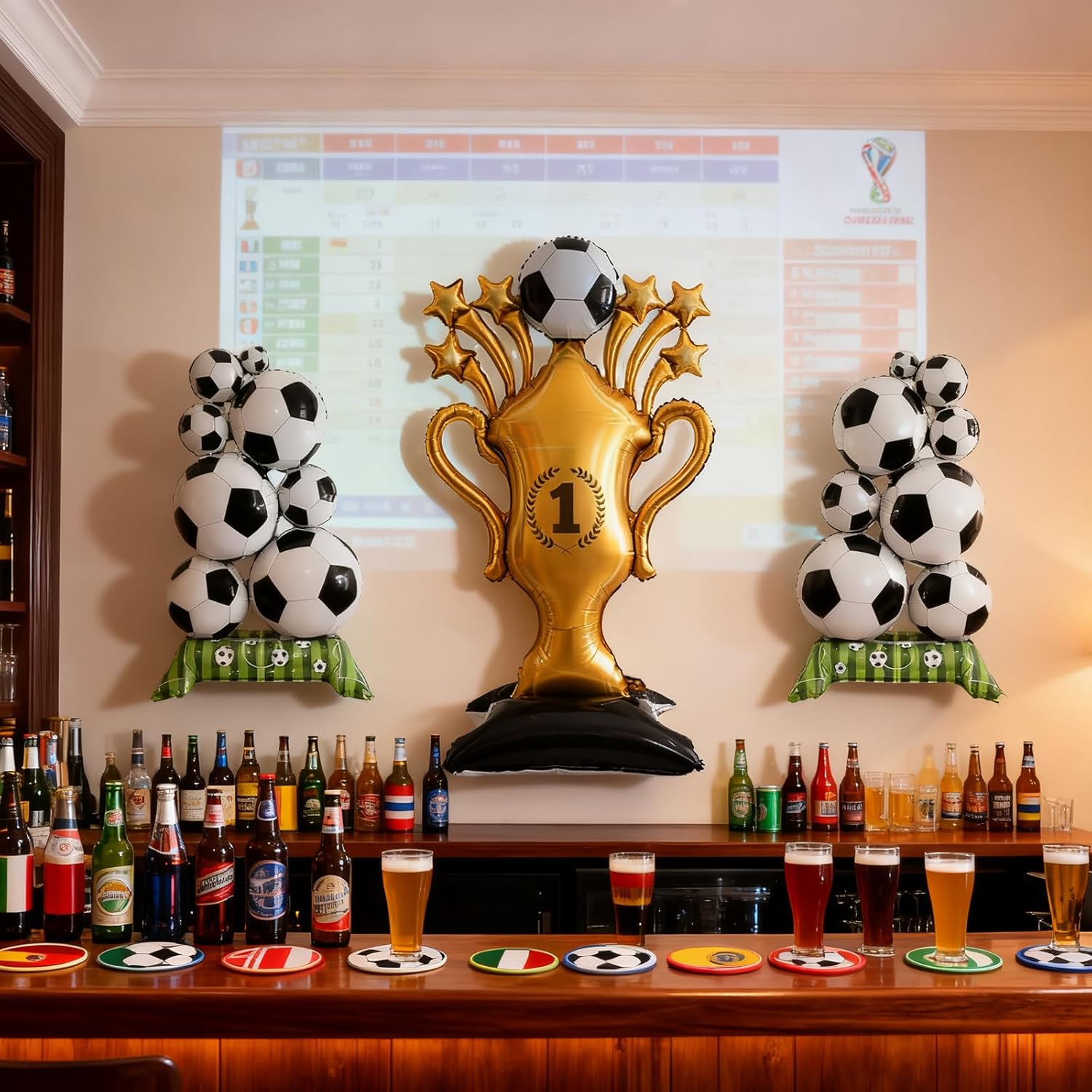 3PCS Soccer Party Decorations - Large Soccer & Trophy Foil Balloon Set, Sports/Birthday Themed Party Supplies for Soccer Fans,2026 FIFA World Cup Decor - Image 7