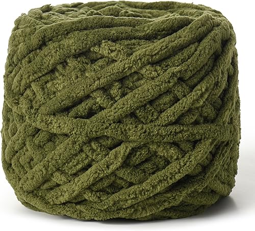 Vista 25 de Paquete de 3 hilos gruesos de felpilla de felpa de 3.53 onzas (49.2 yardas), hilo de terciopelo esponjoso para tejer y hacer ganchillo, hilos de 3