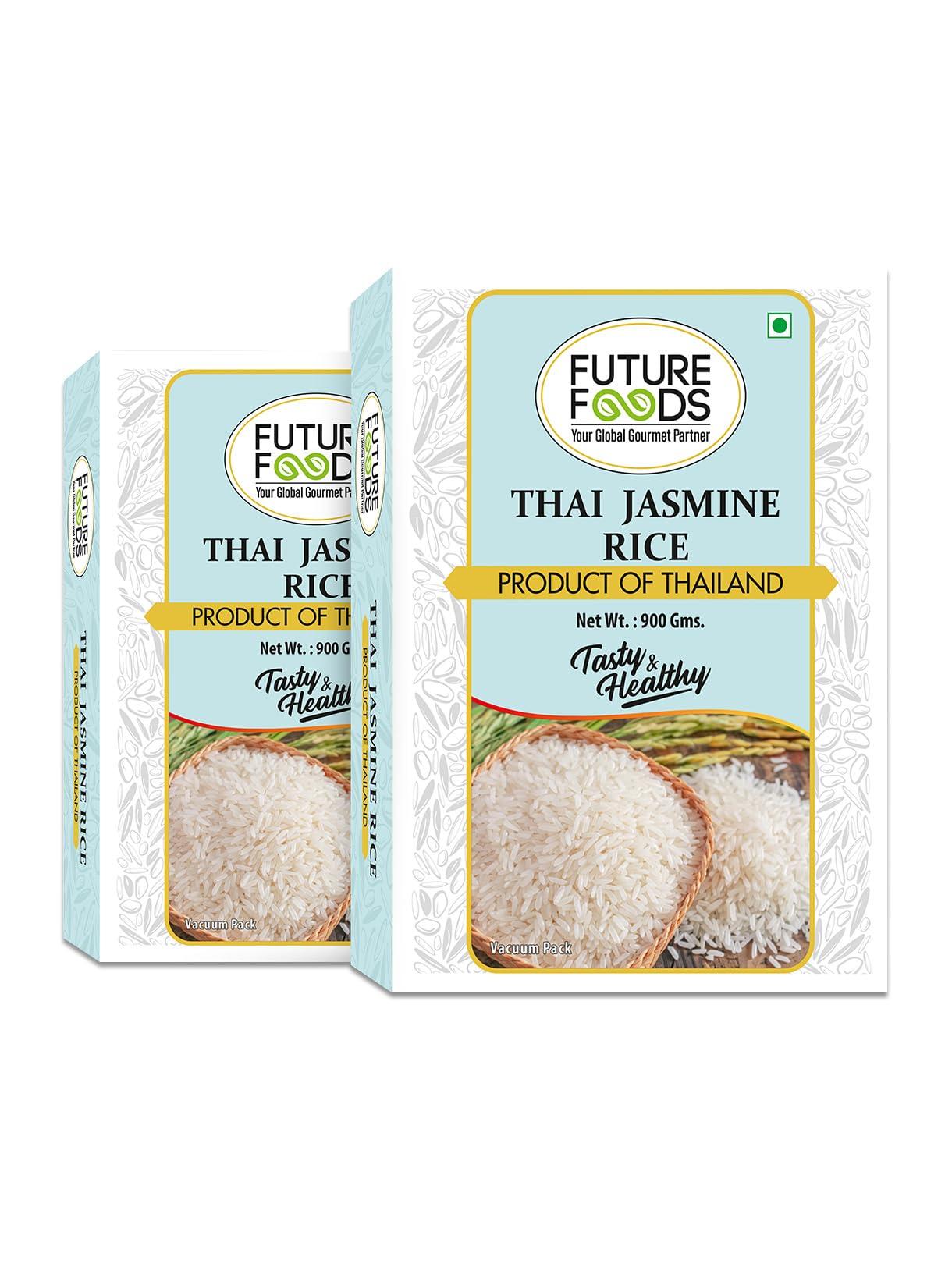 Future Foods Jasmine Rice | Thai fragrant Rice | Packed with Phytonutrients | Enhances Fibre Intake | Beneficial for Diabetic Patients | Product of Thailand (Pack of 2), 900 gram