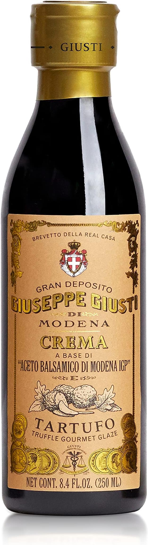 Truffle Balsamic Glaze - Gourmet Vinegar Reduction Based on Balsamic Vinegar of Modena with Black Truffle - Rich & Thick Drizzle for Meats, Cheese & Salads -8.45 fl oz (250ml) - Pack of 1