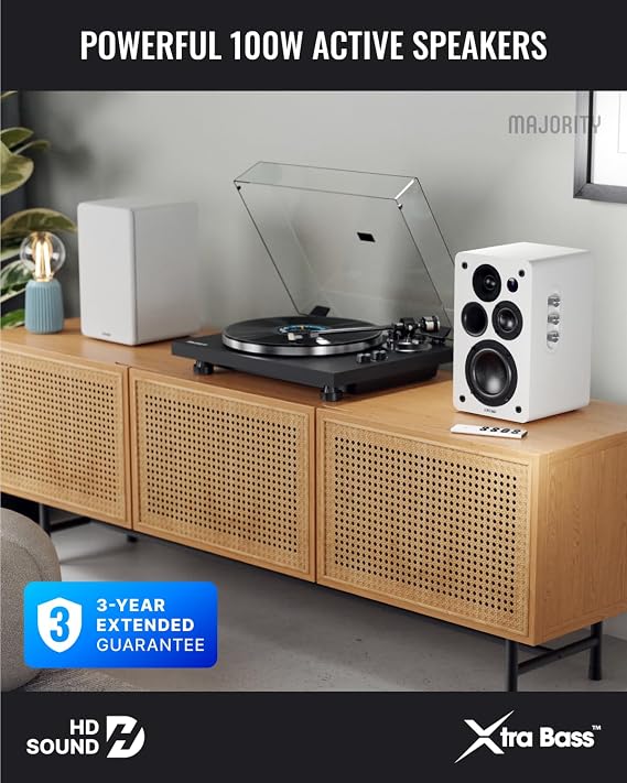 MAJORITY D100X Active Bookshelf Speakers | 2.0 Stereo System