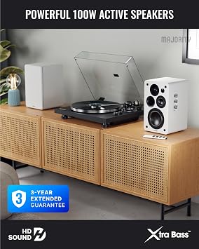 MAJORITY D100X Active Bookshelf Speakers | 2.0 Stereo System