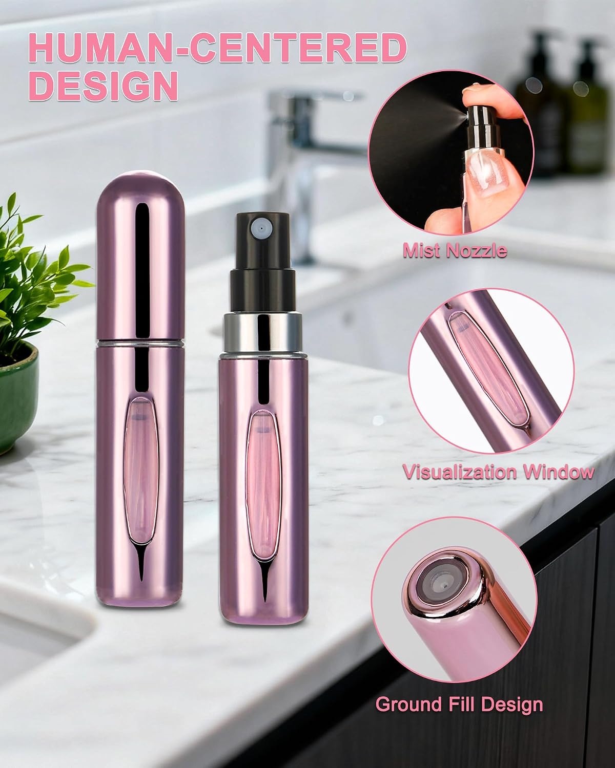 lulir Perfume Atomiser, 5-Pack Refillable Perfume Bottle, 5ml Mini Spray Travel Bottle, Empty Atomizer Bottles, Leakproof Design for Purse Handbag Pocket Travel, Bright Color image 3
