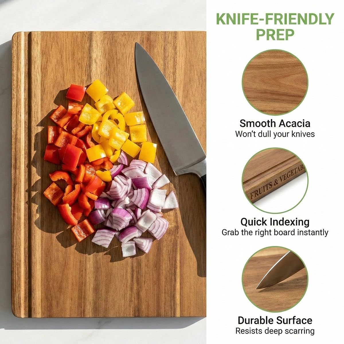Schneidebrett Holz Set mit Ständer - 3er Holzschneidebrett Set in Buchoptik - Dekoratives Küchenbrett Holz für Brot & Charcuterie - Book Cutting Board Set - Schneidebrett Bücher