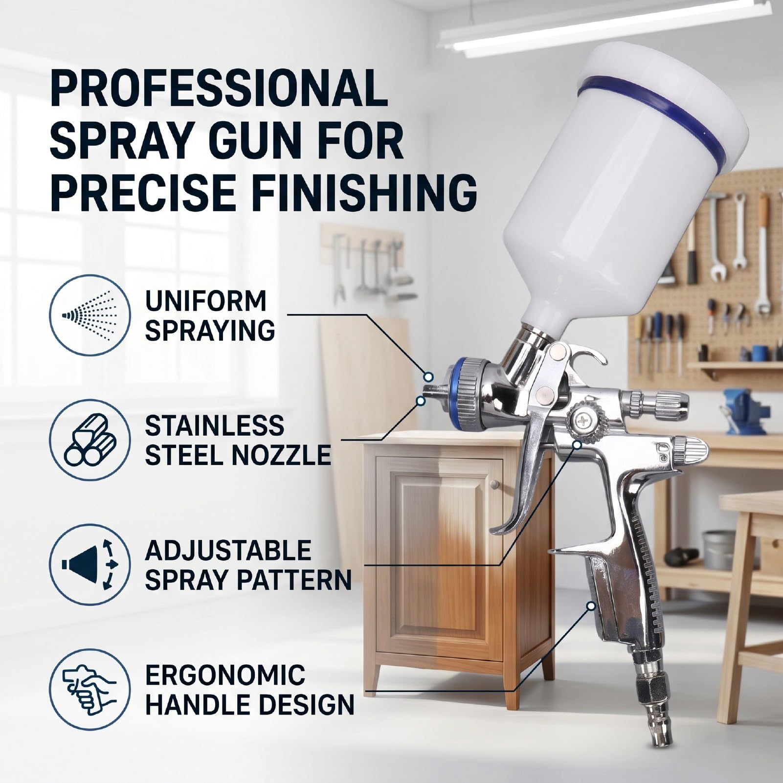 Pistolet de Peinture à Air HVLP avec Buse de 1,3 mm