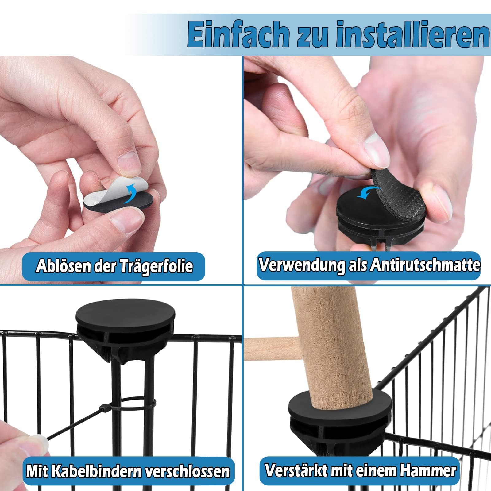 LZQ Freilaufgehege, Freigehege für Kaninchen, Meerschweinchen Käfig, Kleintiergehege mit Tür, Gehege für Kleintiere, Hasen, Frettchen, Igel, Welpen, Kätzchen, Dichtes Netz 12 PCS,142 x 72 x 36 cm