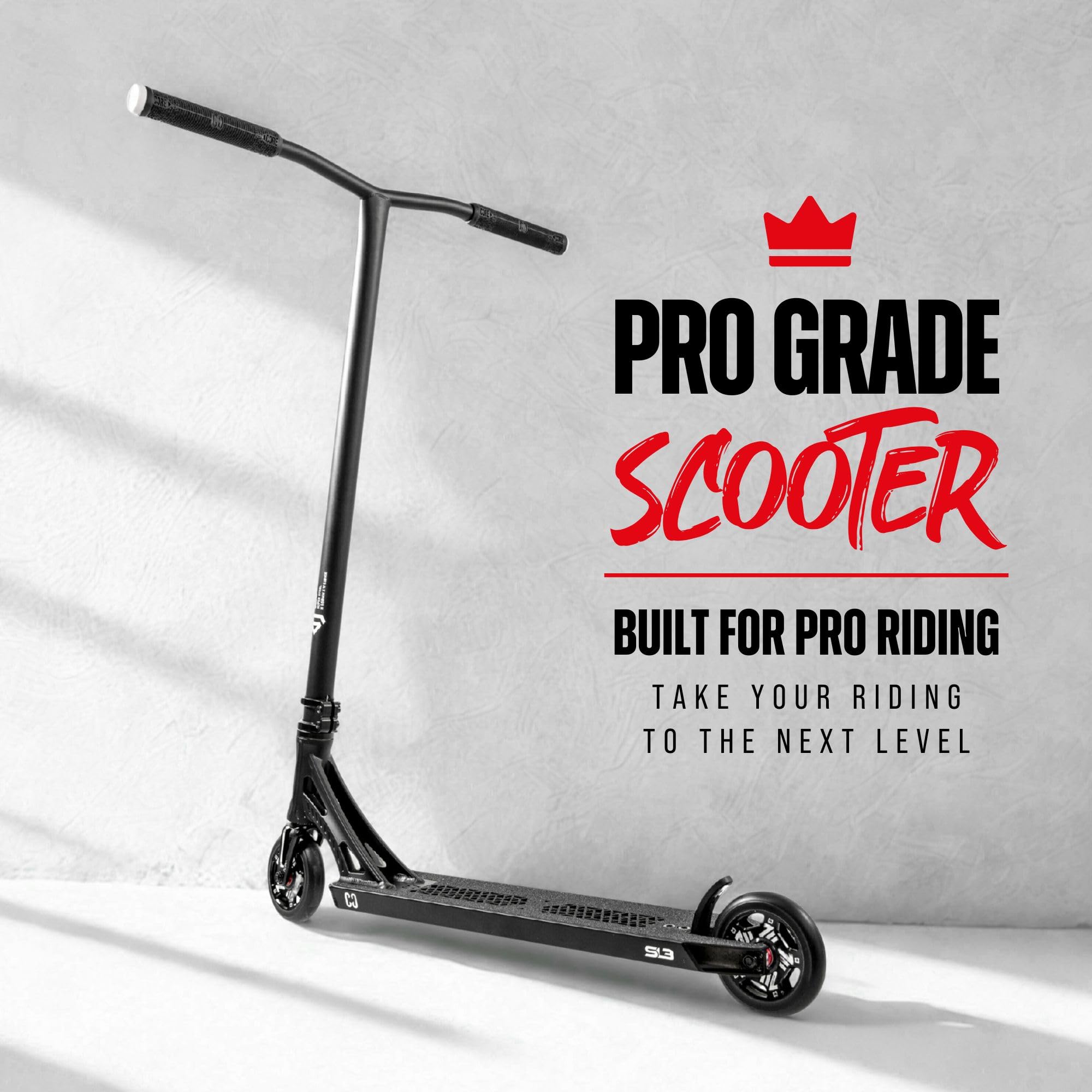 CORE SL3 Trottinette complète - Trottinette professionnelle pour tous les âges - Trottinette Pro pour enfants et adultes - Ready to Ride Trick - Noir